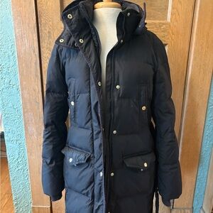 J. Crew Black Puffer Coat
